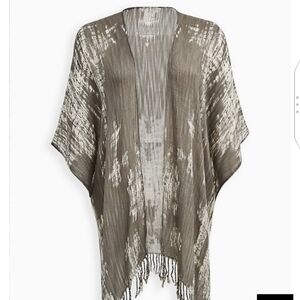 🆕OLIVE & WHITE TIE DYE RUANA